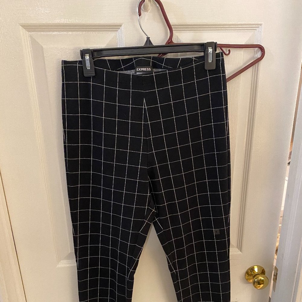 Express stretchy pants with square design print - medium